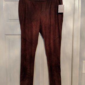 Free People Burgandy Suede Leggings